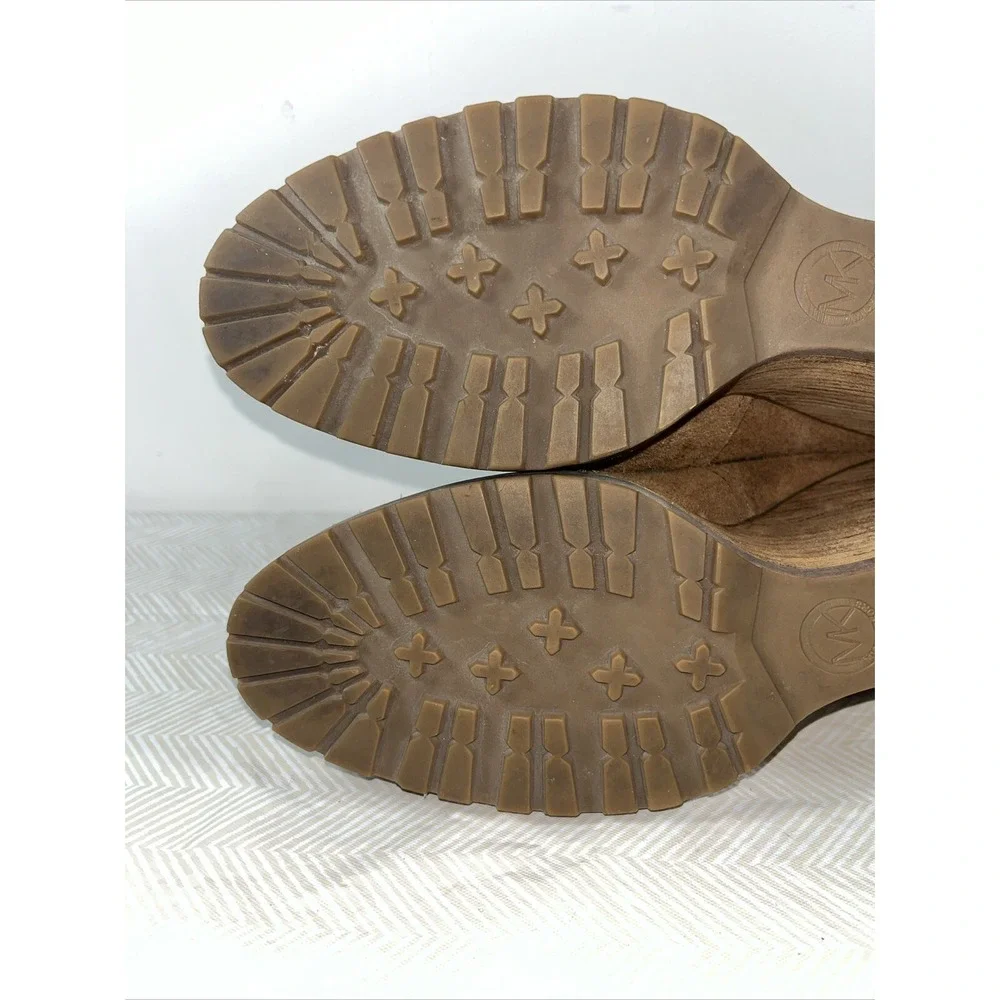 Michael Kors Womens 8.5 M The Chelsea Brown Suede Leather Casual Wedge Boot Heel